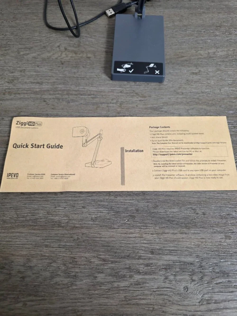 IPEVO Ziggi HD Plus USB Document Camera CDVU-06IP